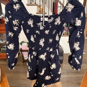 Hollister Navy Floral Romper